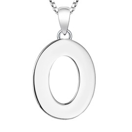 YL Initial A-Z Letter Necklace Sterling Silver Polished Capital Letter Pendant Jewelry for Women, Metal, Cubic Zirconia,