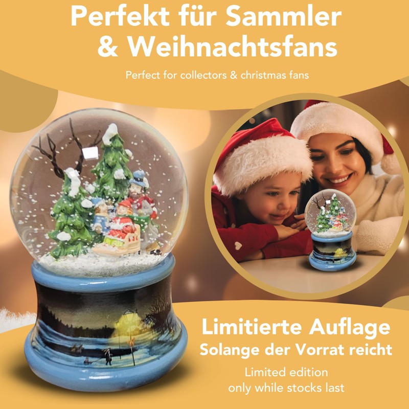 Snow Globe Skier | Base Nostalgic Winter Landscape | with