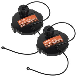 Aussio (2-Pack, Black T1020-1 Waste Valve Cap with Bayonet Hook 3" with Capped 3/4" GHT RV Sewer Cap