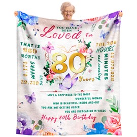 80th Birthday Gifts for Women, 80 Year Old Birthday Gifts for Women, Best Gift for 80 Year Old Woman, 1946 Bday Presents for Woman, Happy 80th Bday Gift Ideas Throw Blanket 50"x60"