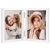 ORIVAN 3.5x5 Double Picture Frames Hinged Folding Photo Frames Vertical