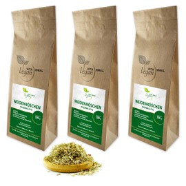 VITA IDEAL Vegan® Small Flowered Willow Florets 3 x 300 g Cut & Dried - Epilobium Parviflorum - Willow Rose Herbs Tea & Infusion, No Additives