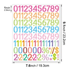 Large Number Stickers Set of 3 Waterproof Number Stickers Large (Multicolor, 1 inch)