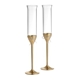 Wedgwood Vera Wang Love Knots Toasting Flute Pair, Gold