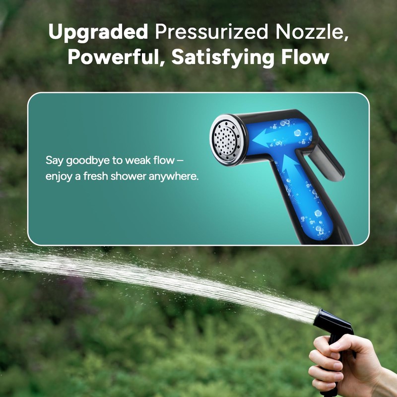 DR.PREPARE Camping Shower, 4 Gallons/15L Portable Shower with Foot Pump,