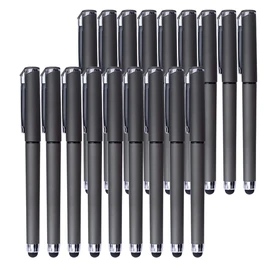 Lin.Pen 1.0mm Black Gel Pens, 2-in-1 stylus gel pen, Gel Ink Rollerball Pens for Office, Black gel ink(18 Pack-Gun ash)