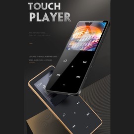 MP3 Player, Bluetooth 5.0, 1.8 Inch Screen, MP4 Player, 8 GB Memory, 128 GB Expandable, Portable Music Player, Supports Game Recording, Electronic Book, Film, (Black)