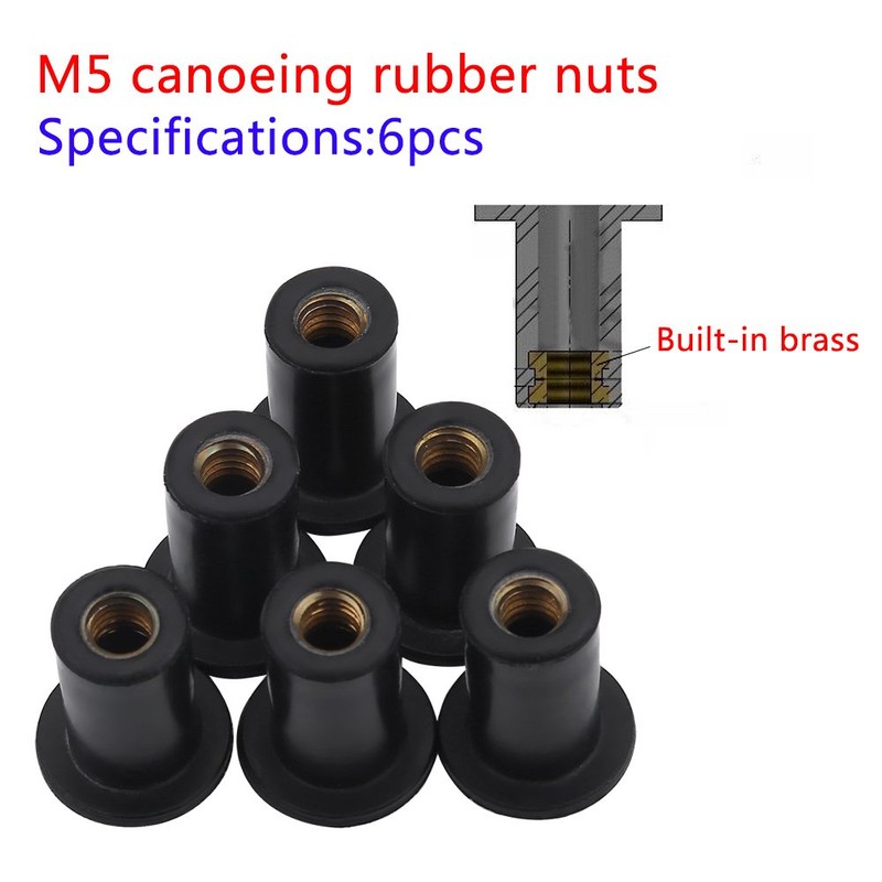 ecrou Caoutchouc m5,Kayak Well Nuts, 6pcs M5 Durable Rubber Well