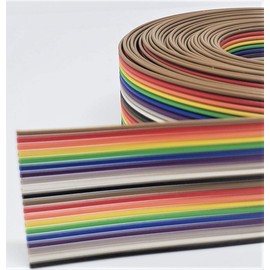 Pc Accessories - Connectors Pro 20P 20 Feet IDC Rainbow Color Flat Ribbon Cable 20' or more for 2.54mm 0.1" Pitch Connectors (20P-20FT-Continuous Cut)