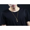 HUANIAN Men's Stainless Steel Coptic Anka Cross Religious Pendant Necklace,