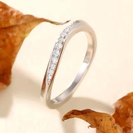 KRKC & CO Women's Moissanite Ring, Fashion Ring, 925 Silver, Artificial Diamond, Wedding Loiqua, White Gold Plated, Moissanite Hypoallergenic, Popular, Gift for Women, Sterling Silver, Moissanite