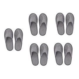 Healeved Cotton Hotel Folding Slippers 10 Pack Lightweight Comfortable Non-slip Sole Grey