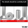 TERF® M4 X 50mm Hex Socket Countersunk Machine Screws Stainless