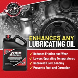 Opti-LUBE ZDDP Oil Fortifier: 1 Gallon Without Accessories, Treats up to 128 Quarts of Oil