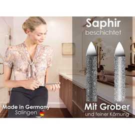 Nail File Hollow File from Solingen Manicure Sapphire Nail File Made in Germany Fine / Coarse Pedicure File in Various Lengths Nail Care for Hands and Feet (20 cm, Nail File/Hollow File White)