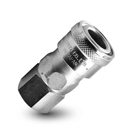 Nitto Kohki Hi-Cupla Socket, 1/4 inch BSP Female, Chrome-Plated Steel, 215 PSI