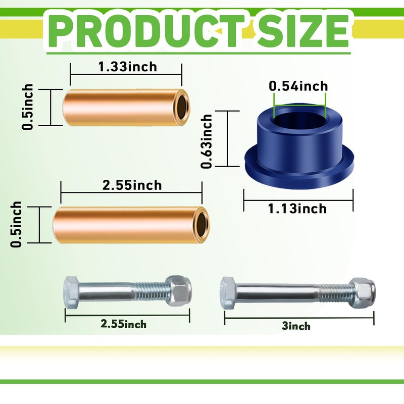 Drive-up Club Car DS Bushings and Sleeve Kit, Polyurethane Bushings