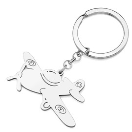 WEVENI Aeroplane Keychain Helicopter Key Chain Propeller Plane Rings Purse Bag Charms for Women Girls, gray