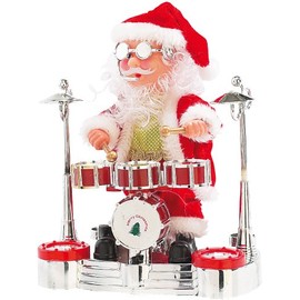 infactory Singing Drummers-Santa with LED Light Show
