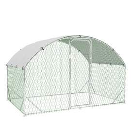 Garvee Metal Large Chicken Coop, Chicken Run for Yard with Strengthen Support, Outdoor Poultry Cage with Waterproof and Anti-Ultraviolet Cover for Outdoor Farm Use(9.8 ft W x 6.5 ft L x 6.5 ft H