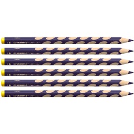 STABILO - Ergonomic colouring pencil for left-handed users - EASYcolors - 6 pack - blue-purple