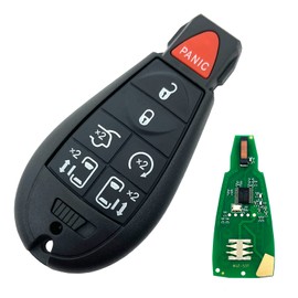 7 Buttons Keyless Remote Car Key Fob Fit for Chrysler Town and Country Dodge Grand Caravan 2008 2009 2010 2011 2012 2013 2014 2015 2016 2017 2018 2019 2020 M3N5WY783X IYZ-C01C (Black)