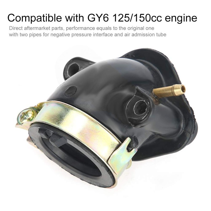 Carburettor Intake Manifold Pipe Adapter Replacement for GY6 125cc 150cc