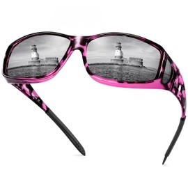 Peekaco Polarized Sunglasses Fit Over Glasses for Men Women, Wrap Around Sunglasses UV400 Protection for Driving