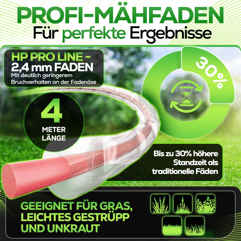 Heckenpracht® Line Head for Brush Cutter with Steel Knob Left