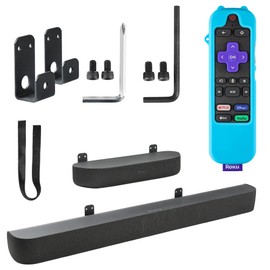 Wabracket Wall Mount Bracket for Roku Streambar,Roku Smart Soundbar, Sturdy Soundbar Holder for Roku, with Silicone Remote Cover，Not for Streambar SE