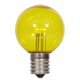 Vickerman 348248 - .9 watt G50 Transparent Yellow LED Intermediate Screw Base (25 pack) Christmas Light Bulbs (XG50T17)