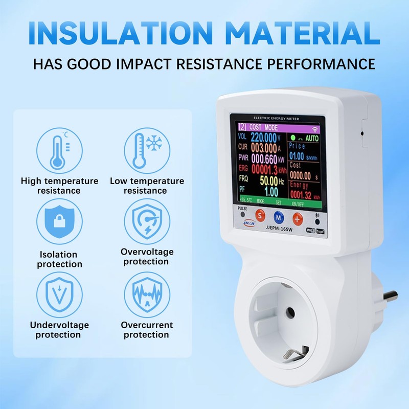 Jadeshay Electricity Meter for Socket, Energy Cost Meter, Power Meter