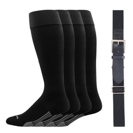 Youper Youth & Adult Elite Baseball/Softball Belt & Socks Combo Set (2 Pairs of Socks & 1 Belt) (Black, Small)