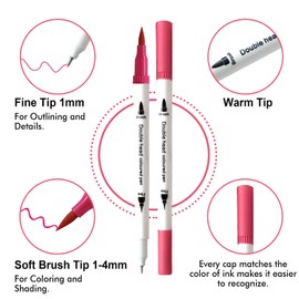 ArtBeek Dual Tip Brush Marker Pens 120 Color Markers for Adult Kids Coloring Markers Set for Coloring Books Bullet Journals Planners (120)