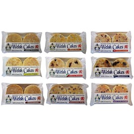 Welsh Baker Welsh Cakes - 12 Package / 9 Flavor Variety Box - 48 Cakes