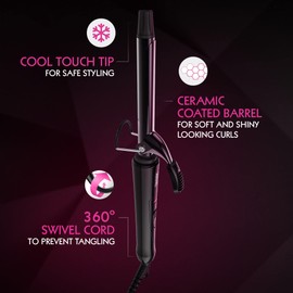 Wahl Curling Tong, Hair Styling Tool, Curling Wand, Ceramic Curlers for Shiny Curls, Corded Hair Curling Wand, Swivel Cord, Quick Heat, Cool Touch Tip, Barrel Clamp, 32mm