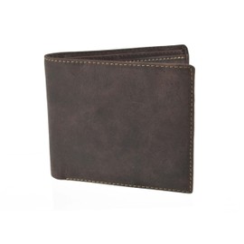 Visconti Leather Mens Bi-Fold Wallet Hunter Collection Gift Box (Distressed Brown)