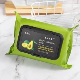 GIOGD Avocado Makeup Remover Facial Wipes Moisturizing Deep Cleaning Wipes Cucumber & Vitamin E Makeup Remover Wipes Hydrating, Refreshing, Soothing (Pack Of 1,Makeup Wipes)