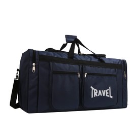 Haipky 100L Foldable Travel Duffles Bag, Sports Gym Bag, Shoe Compartment, Lightweight and Waterproof, Large Capacity, Unisex (Black)