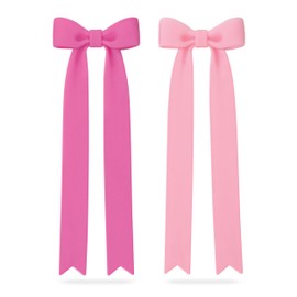 Genuine Fred Page Ties Bow Bookmarks, Set of Two, Pink, Flexible Silicone, Fun Stocking Stuffer, Gift for Book Lovers, Teachers, Back to School Coquette Aesthetic