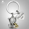 PAKADI Felix Bear Keyring, Silver matt / gold shiny, Keyring