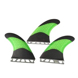 UPSURF Surfboard Tri Future Fin L Size Carbon+Fiberglass+Honeycomb G7 (Orange/Green/White) (Green)