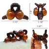 6 Pcs Amber Cherry Medium Hair Clips，Arc and Double Row