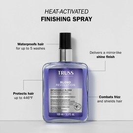 TRUSS Blond Revolution Impassable Heat Protectant Spray - Frizz Control Waterproof Spray Designed to Shield Hair, Combat Frizz & Deliver Intense Shine - Ensures Long-Lasting Protection (3.3 fl oz)