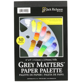 Jack Richeson Grey Matters Disposable Paper Palette, 6 x 9 in, 30 Sheets