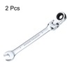 HARFINGTON 2pcs Flex-Head Ratcheting Wrench 7mm 180° Rotating Head Metric