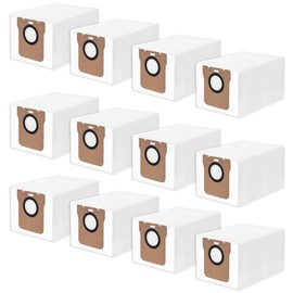 12 pcs Disposable Vacuum Dust Bag: for Dreame L10 Ultra / L10s Ultra / L20 Ultra / L30 Ultra / X20 Pro / X20 Pro Plus / S10 Pro/Xiaomi Robot Vacuum X10 / X10 Plus robot vacuum, 3L Large Capacity