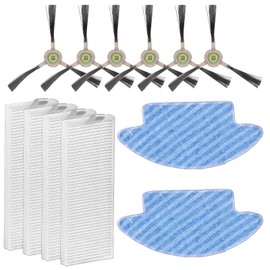 (12 Pieces) Replacement Parts Compatible With Lefant M210B M213S M210S M210 M213, OKP Life K2 K3 K3A K4 K5, Robotic Vacuum Cleaner Accessories Kit, 2 Mop Pads, 4 HEPA Filters, 6 Side Brushes