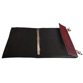 Ring Binder, Leather 3, 2 Ring Binder Tree of Leather Cover Embossed Binder Leather Binder Cover Leather File Folder (13X10 Inches)