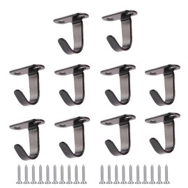 LQSCJS 10PCS Ceiling Hooks, Heavy Duty Wall Hooks, Stainless Steel Hook On Plate Metal Ceiling Hooks, Stainless Steel Ceiling Hooks with 20 Screws for Lamp Plant Basket Ceiling Fan